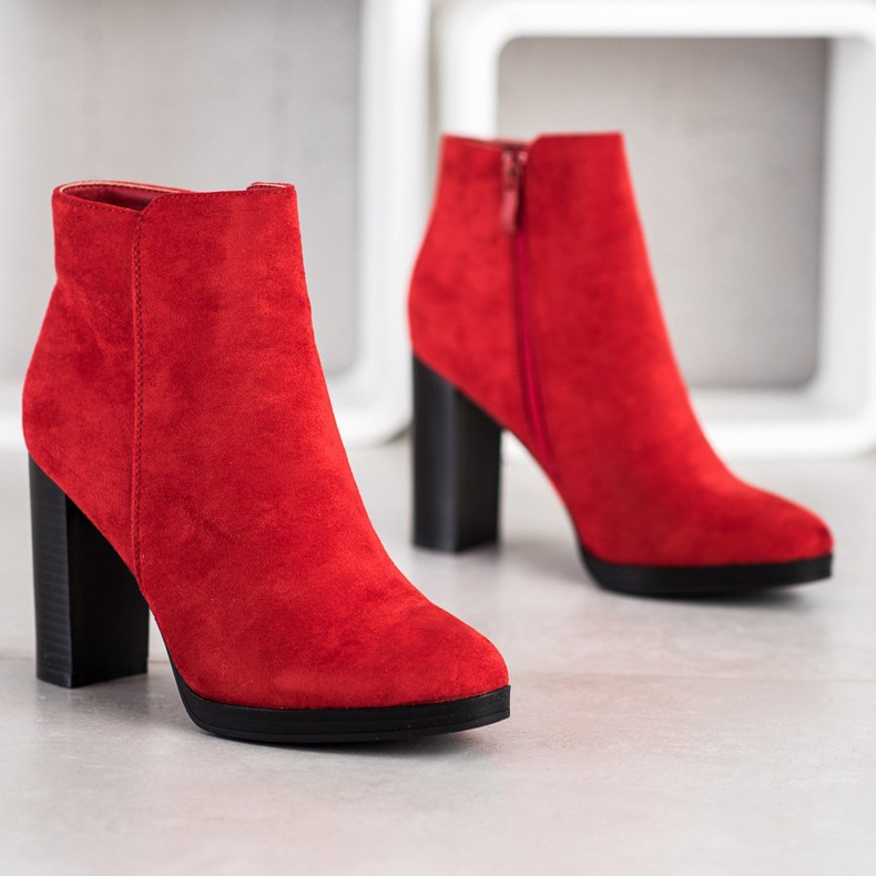Super Me Botas elegantes de salto alto vermelho 1