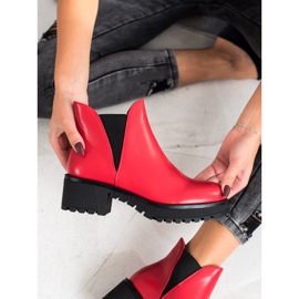 Super Mode Botas deslizantes de couro ecológico vermelho 2