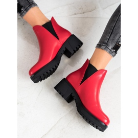 Super Mode Botas deslizantes de couro ecológico vermelho 1