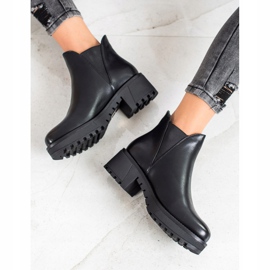 Super Mode Botas deslizantes de couro ecológico preto 2