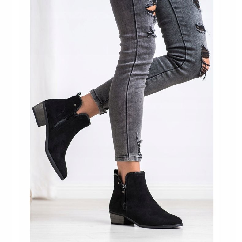 J. Star Botas Com Zíper Decorativo preto 1