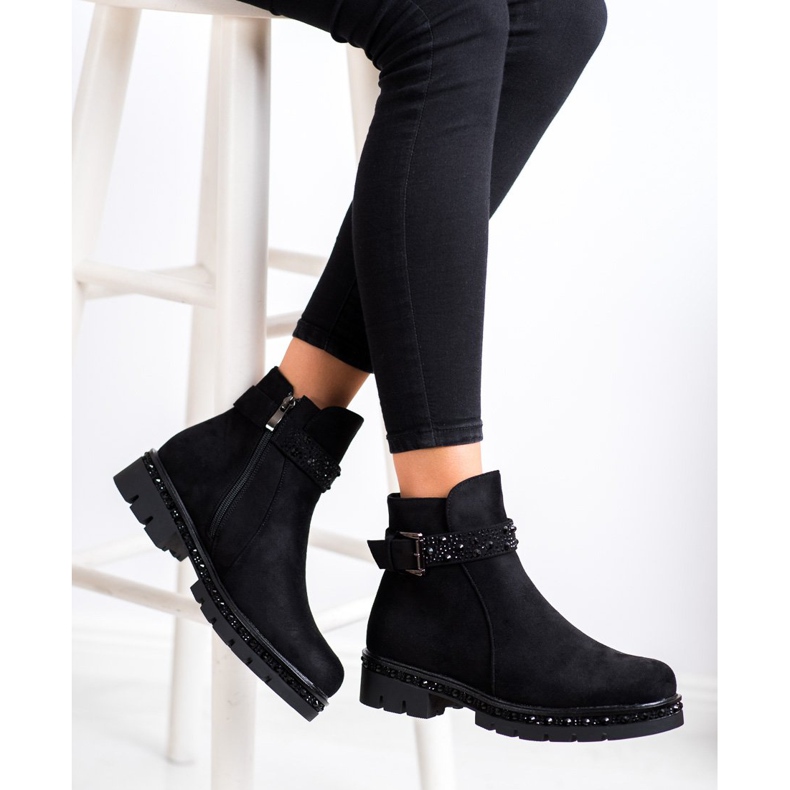 Bella Star Botas pretas com enfeites preto 1