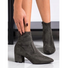 SHELOVET Botas de salto de camurça cáqui 1