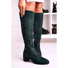 Botas de camurça feminino Sergio Leone verde KZ273 1