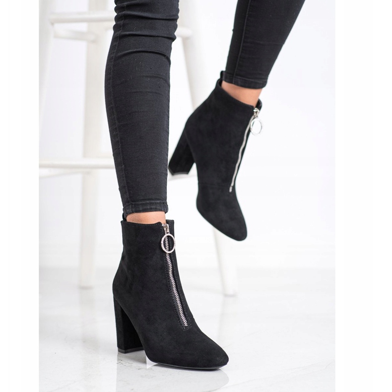 WELLSPRING Botas Com Zíper Decorativo preto 2 WELLSPRING Botas Com Zíper Decorativo preto 2