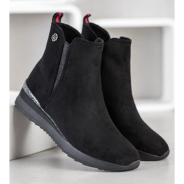 Gogo Botas quentes de cunha preto 1