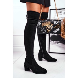 Botas femininas Sergio Leone lycra pretas KZ281 preto 1