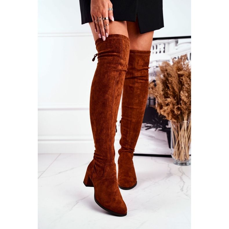 Botas femininas Sergio Leone lycra camelo KZ281 castanho multicolorido 1