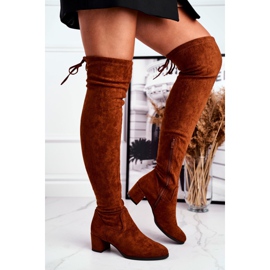 Botas femininas Sergio Leone lycra camelo KZ281 marrom multicolorido 2