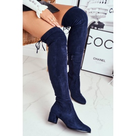 Botas femininas Sergio Leone lycra azul marinho KZ281 2