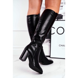 Botas femininas de cano alto Sergio Leone pretas KZ278 preto 2