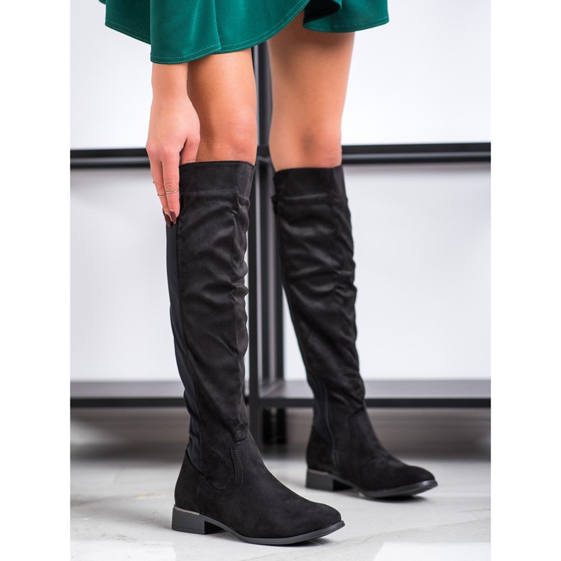 Anesia Paris Botas de salto plano preto 1