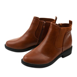Botas rasas de camelo com zíper, couro Merriva castanho 2 Botas rasas de camelo com zíper, couro Merriva castanho 2