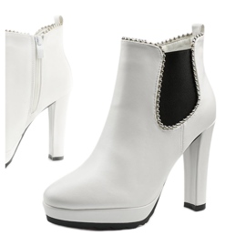 Botins brancos com zíper e elástico Circus 1