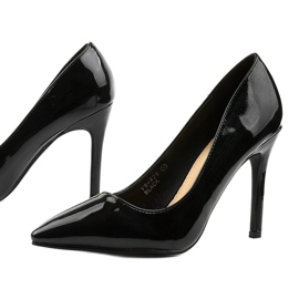 Sapatos pretos laqueados com salto Rhodes 1