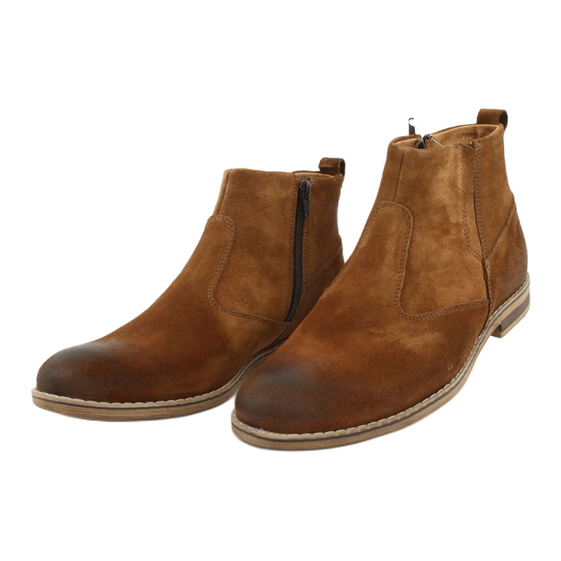 Sapato de camurça com zíper de camelo Riko 859 castanho 5 Sapato de camurça com zíper de camelo Riko 859 castanho 5
