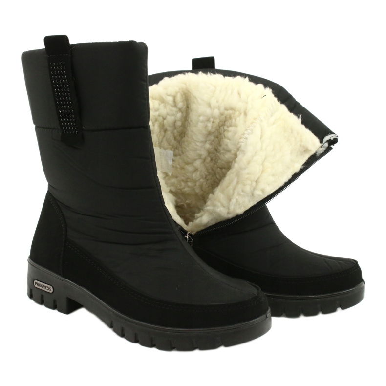 Botas de neve de pele clara - progresso 20-09 pretas preto 4 Botas de neve de pele clara - progresso 20-09 pretas preto 4
