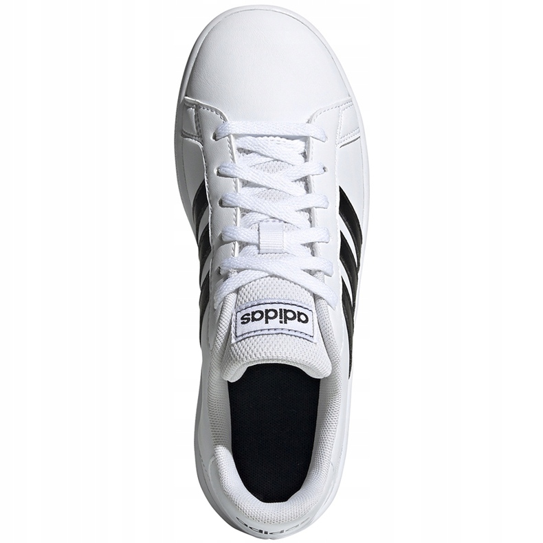 Sapatos para crianças adidas Grand Court K branco e preto EF0103 1