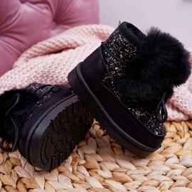 FRROCK Botas infantis de neve com pelo preto Minnie Mouse prata 1 FRROCK Botas infantis de neve com pelo preto Minnie Mouse prata 1