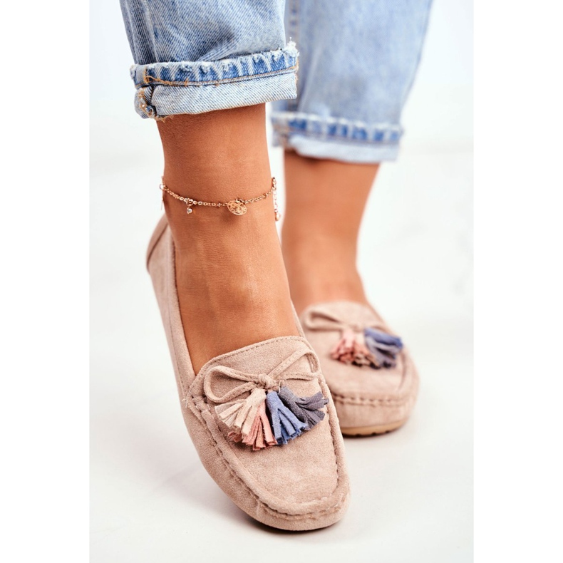 Evento Mocassim feminino camurça 20PB35-2003 Bege Donna Mia 3