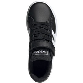 Sapatos infantis Adidas Grand Court C preto e branco EF0108 1
