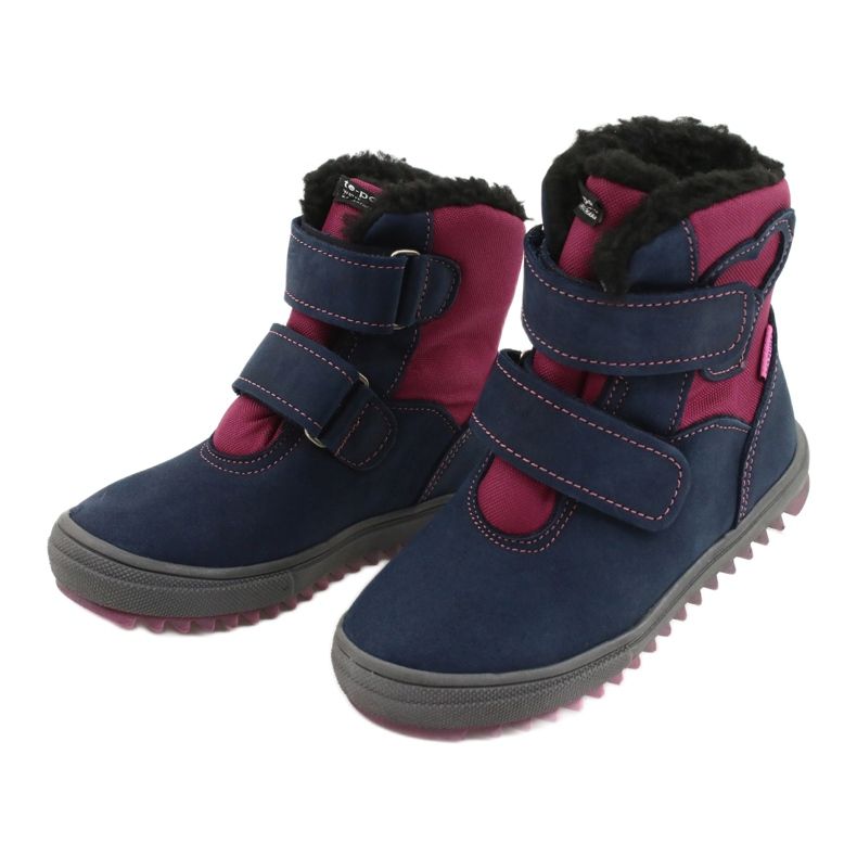 Botas com membrana TE-POR Mazurek 1351 M azul marinho rosa 3