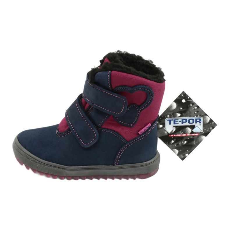 Botas com membrana TE-POR Mazurek 1351 M azul marinho rosa 5