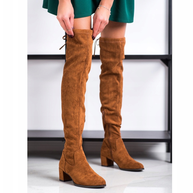 Botas acima do joelho de Sergio Leone castanho 1