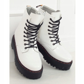 Botas Martens com sola alta, branco KS-1255 Branco 1 Botas Martens com sola alta, branco KS-1255 Branco 1