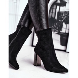 Botas femininas de salto alto trens pretas preto 1