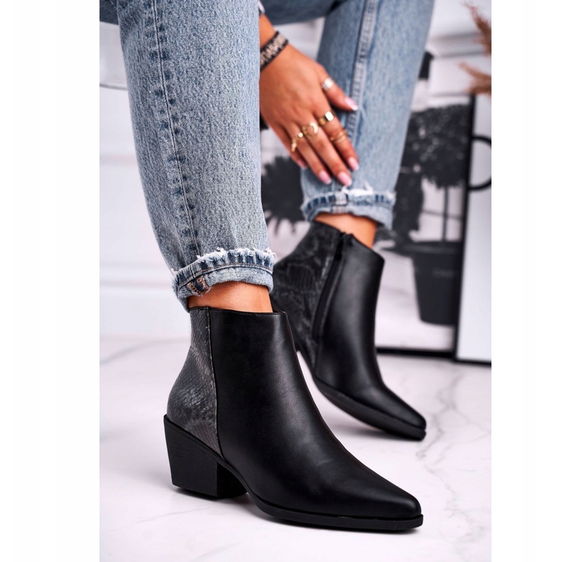 Botas femininas quente preta Meatown preto cinza 1