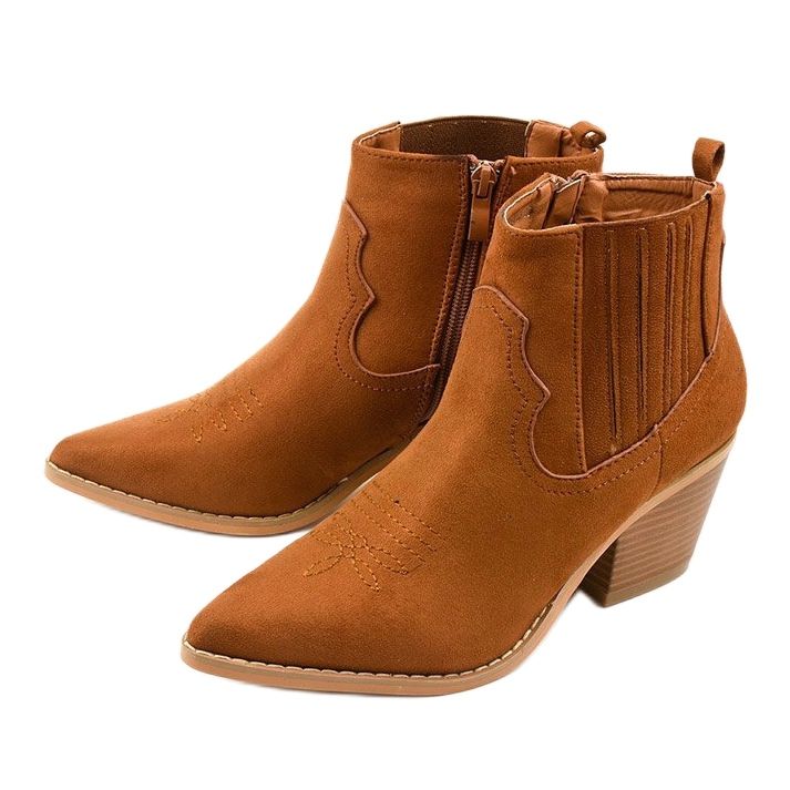 Botas de cowboy de camelo camelo da Elirea marrom amarelo 2