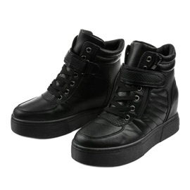 Botas pretas quentes na cunha AB0013 preto 2