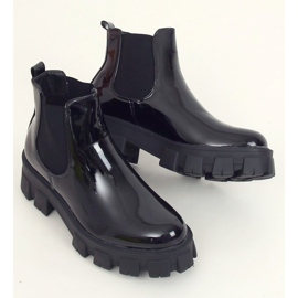 Botas Chelsea lacadas pretas NC1086 Pretas preto 1