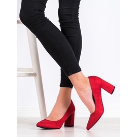 SHELOVET Bombas de camurça clássicas vermelho 1