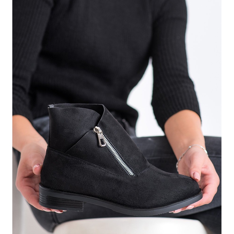 Gogo Botas elegantes com zíper preto 2