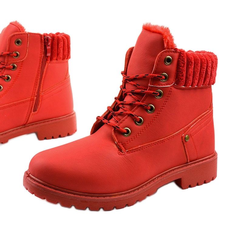 Botas de amarrar vermelhas Brunstane vermelho 1