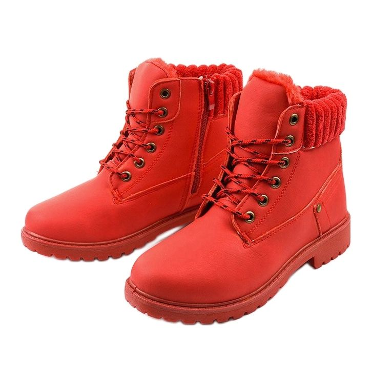 Botas de amarrar vermelhas Brunstane vermelho 2