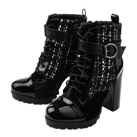 Botas pretas patchwork da Feramo preto 2