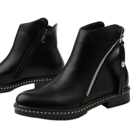 Botas femininas negras com zíper, Nonarila preto 1