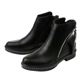 Botas femininas negras com zíper, Nonarila preto 2