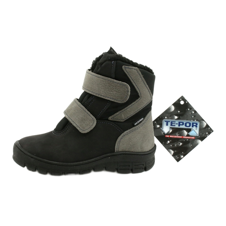 Botas pretas com membrana Mazurek 1351 preto cinza 5 Botas pretas com membrana Mazurek 1351 preto cinza 5