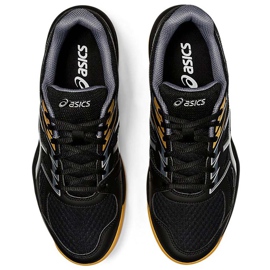 Tênis Asics Upcourt 4 pretos 1071A053 001 masculinos para voleibol 1