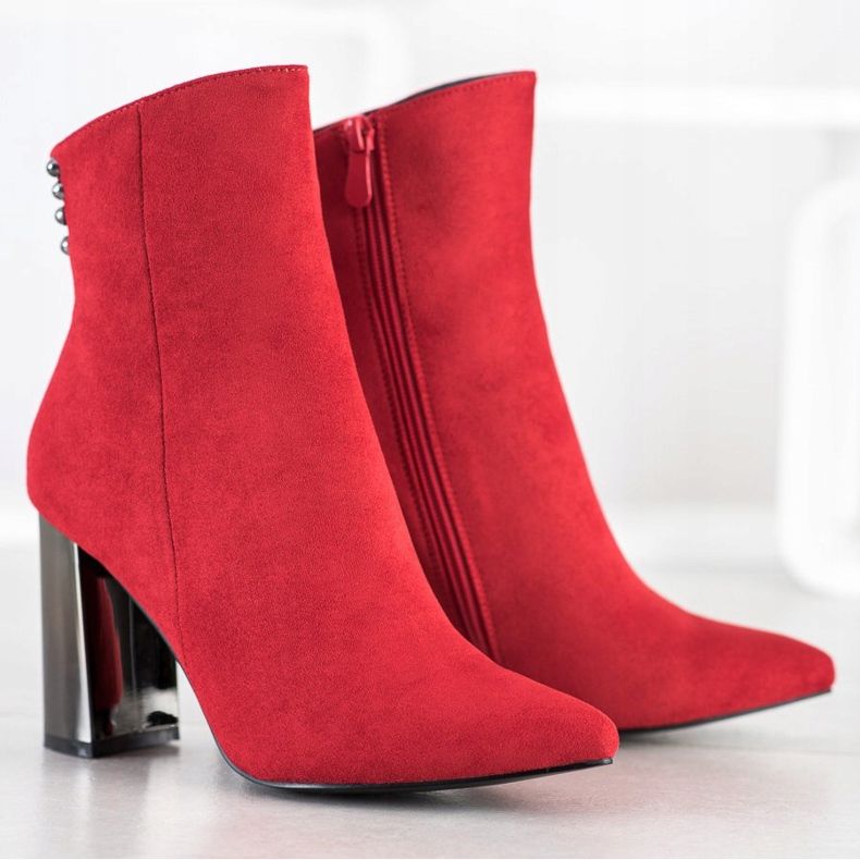 Janessa Botas elegantes no Spitz vermelho 1