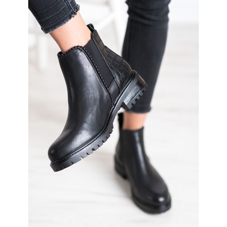 Super Me Botas pretas Jodhpur Snake Print preto 2 Super Me Botas pretas Jodhpur Snake Print preto 2