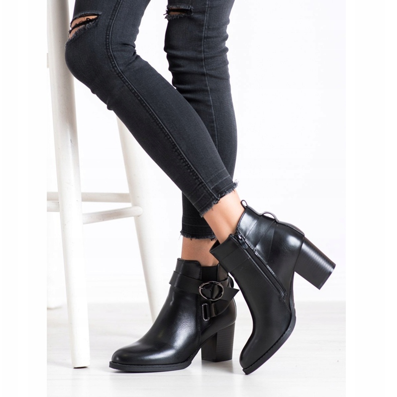 J. Star Botas casuais com fivela preto 1