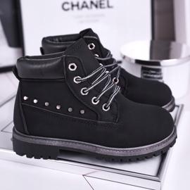 MSMG Botas infantis pretas quentes Gonzo com tachas preto 1