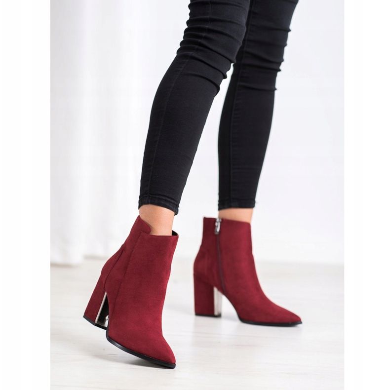 Corina Borgonha Fashion Booties vermelho 1