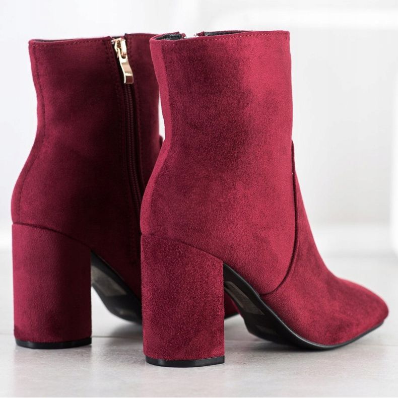 Diamantique Botas de camurça elegantes vermelho 1
