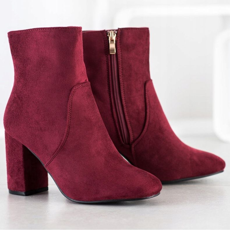 Diamantique Botas de camurça elegantes vermelho 2